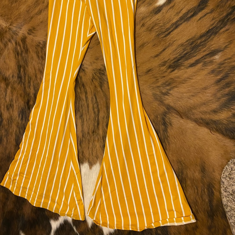 Yellow Striped Bell Bottoms
